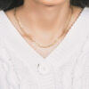 3.7 mm lite figaro chain in solid 10K yellow gold, view 7