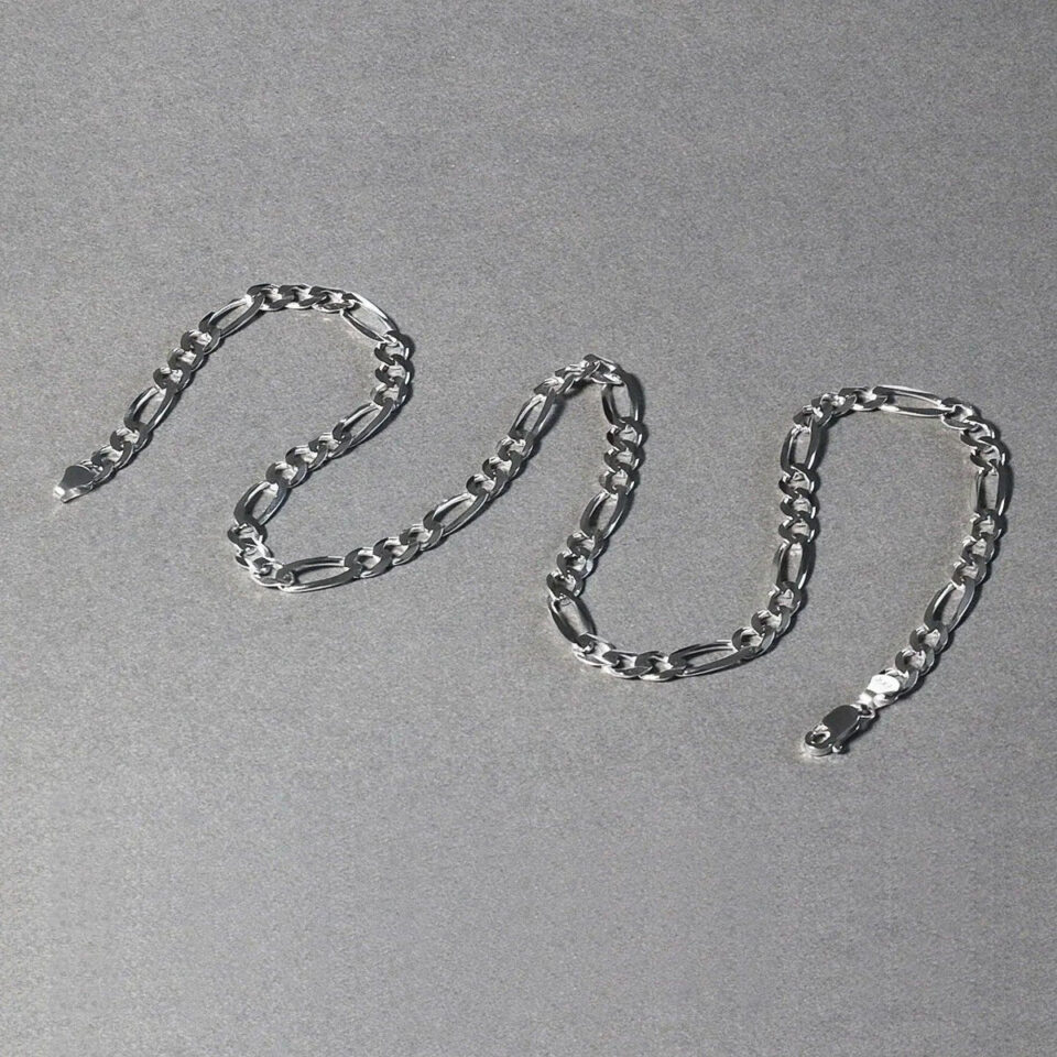 14K White Gold Figaro Chain 6.00mm
