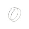 14K White Gold Polished Hoop Earrings 2x40mm