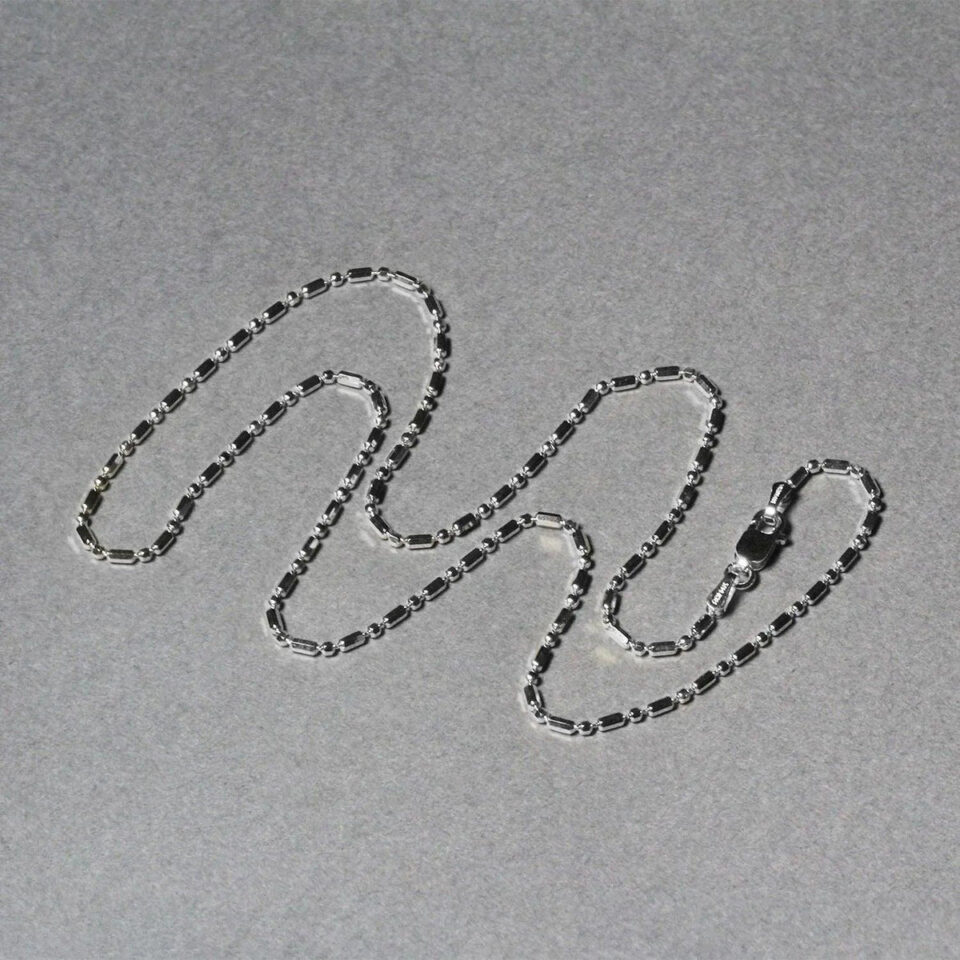 14K White Gold Bead Chain 1.30mm