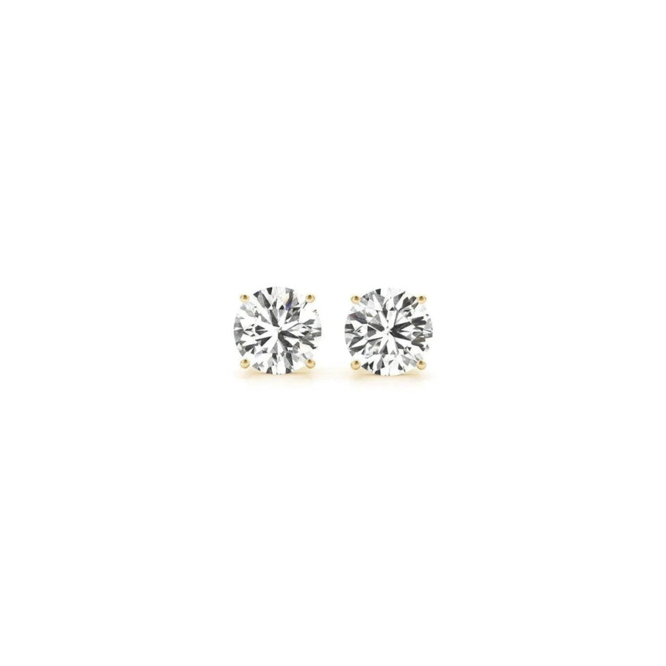 14K Yellow Gold Round Lab-Grown Diamond 1cttw