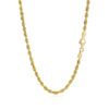 3 mm solid diamond-cut rope chain in solid 14K yellow gold, view 3