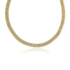 Fancy polished necklace in solid 14K yellow gold