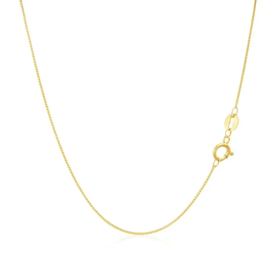 14K Yellow Gold Box Chain, 0.6 mm