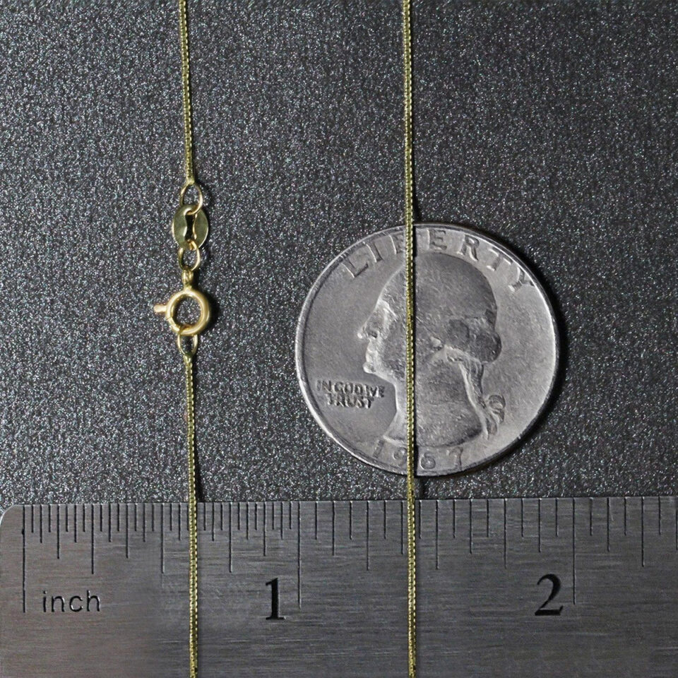 14K Yellow Gold Box Chain, 0.6 mm