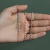 14K White Gold Rolo Oval Chain