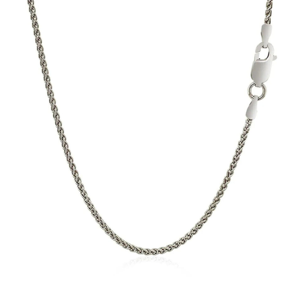 Sterling Silver, Rhodium Plated Wheat 1.30mm
