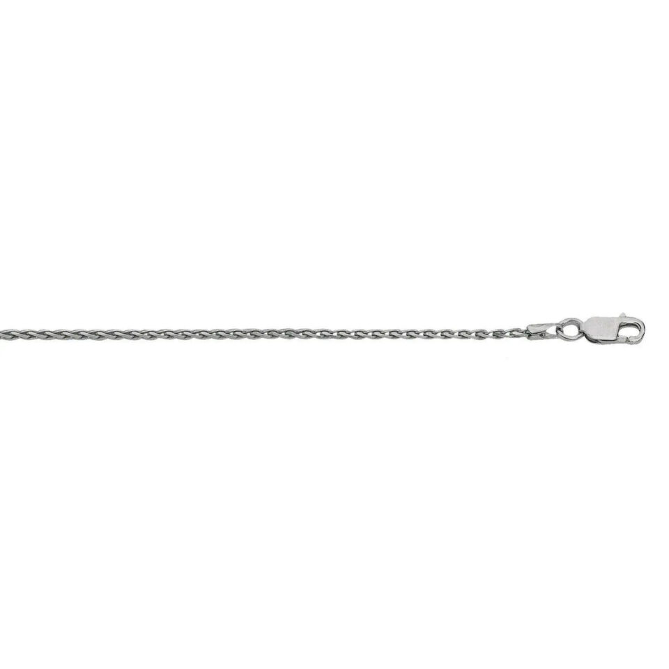 Sterling Silver, Rhodium Plated Wheat 1.30mm