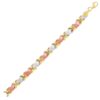 Heart bracelet in solid 14K tri-colour gold