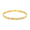 Heart bracelet in solid 14K tri-colour gold, view 2