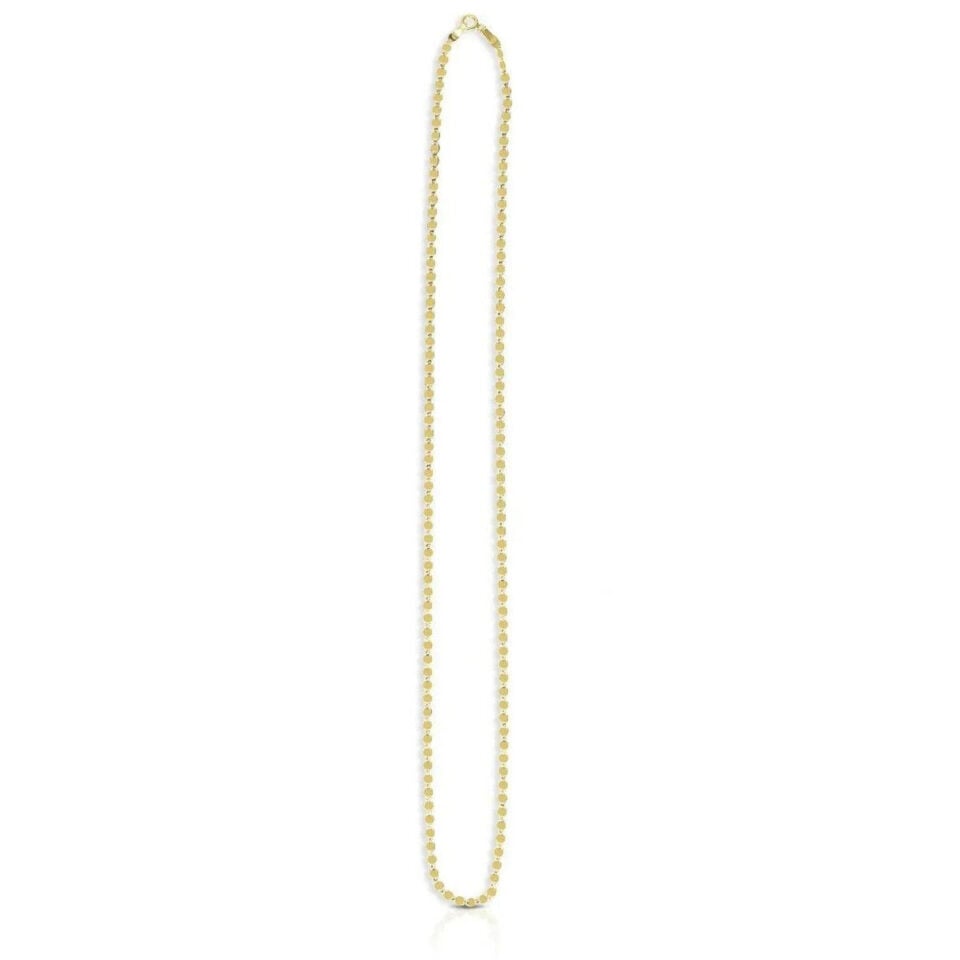 14K Yellow Gold Mirror Oval Chain