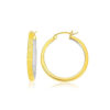 Hoop earrings in solid 14K yellow and white gold