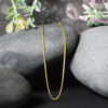 1 mm diamond-cut round wheat chain in solid 14K yellow gold, view 4