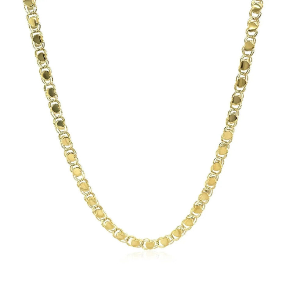 14K Yellow Gold Heart Chain 3.00mm