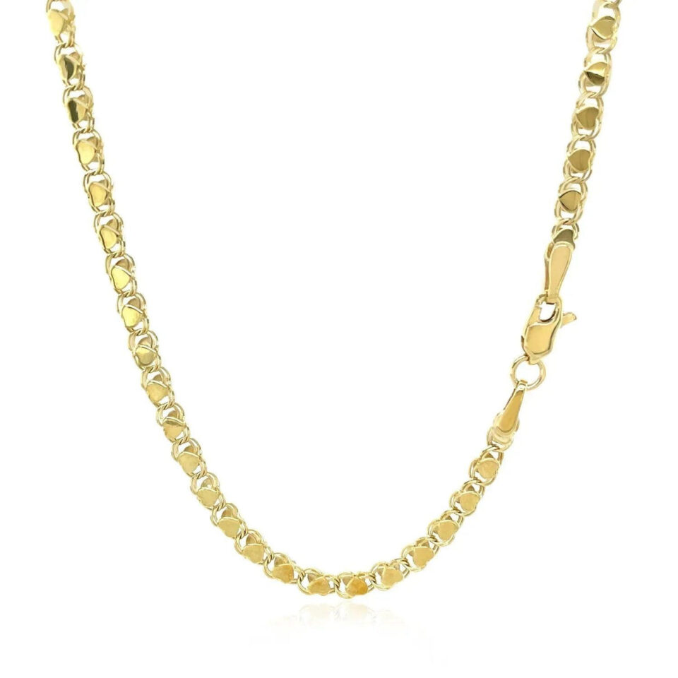 14K Yellow Gold Heart Chain 3.00mm