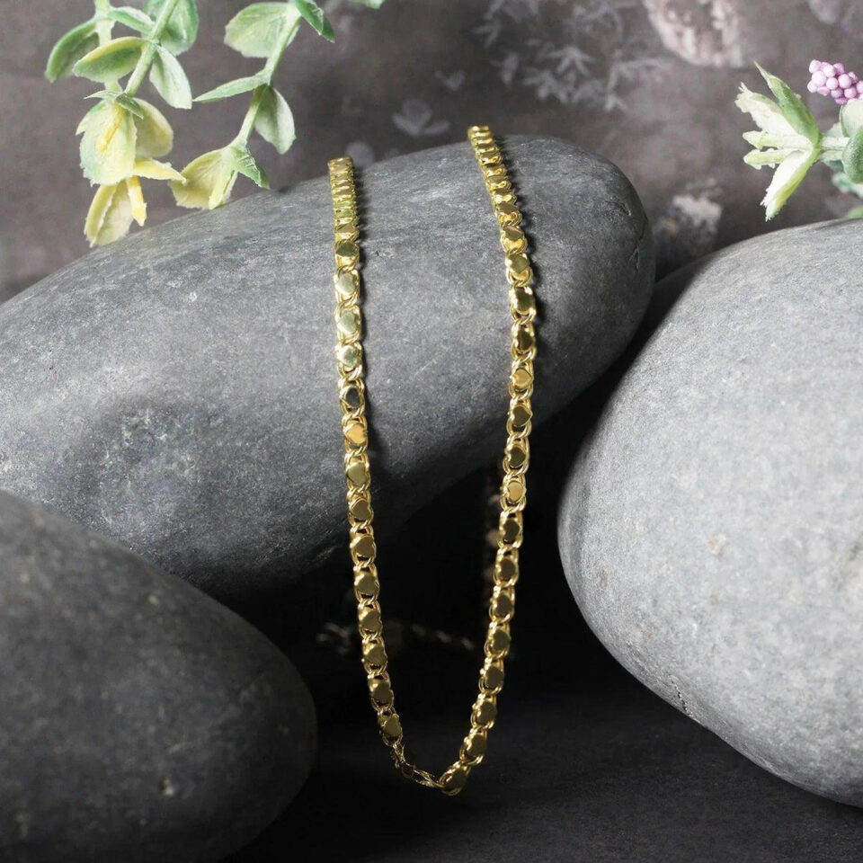 14K Yellow Gold Heart Chain 3.00mm