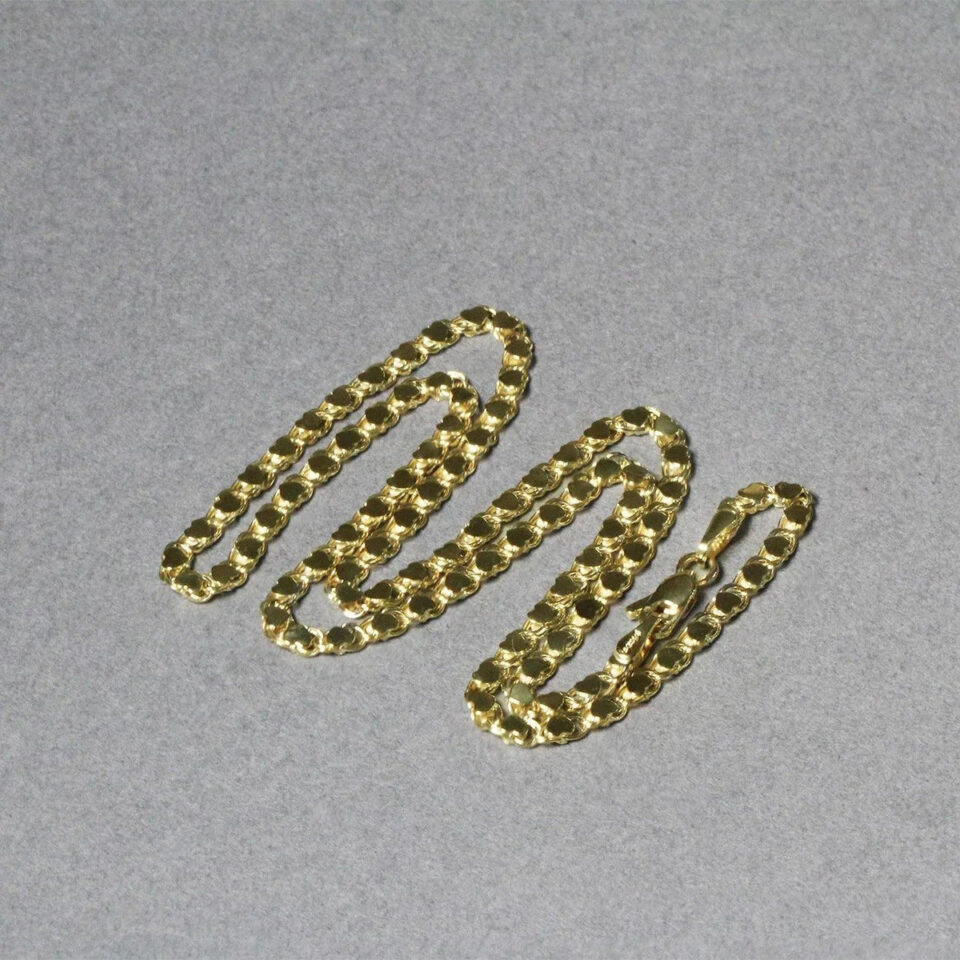 14K Yellow Gold Heart Chain 3.00mm