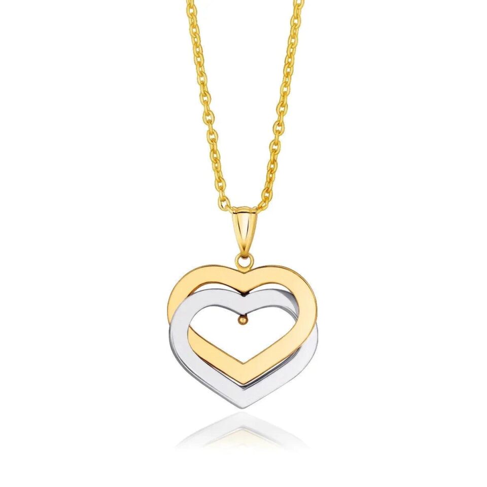 14K Two-Tone Gold Pendant Intertwined
