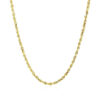 2 mm solid diamond-cut rope chain in solid 10K yellow gold