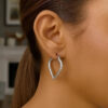 Sterling silver, rhodium plated hoop 3x22mm, view 3