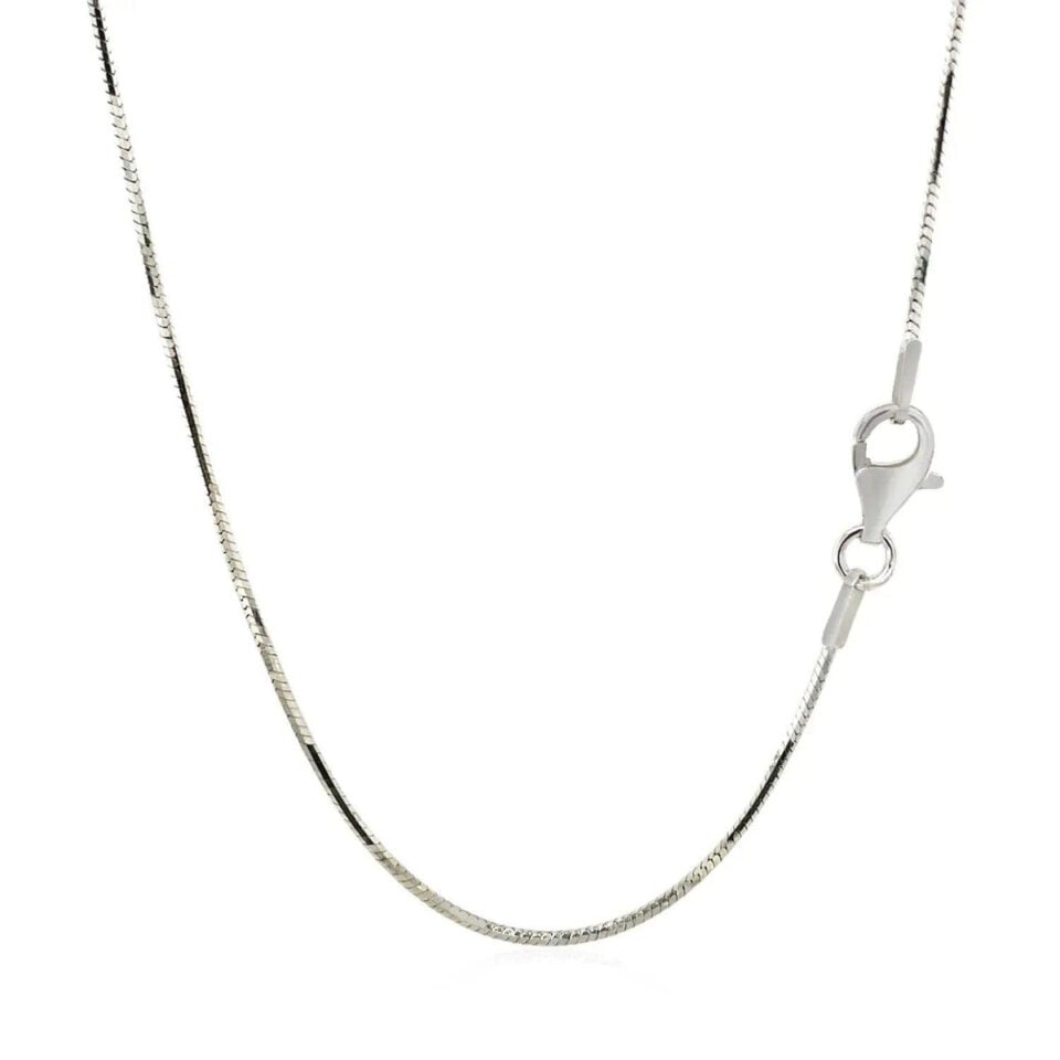 Sterling Silver, Rhodium Plated Snake 1.10mm