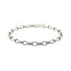 14K White Gold Rolo Oval Bracelet 4.60mm