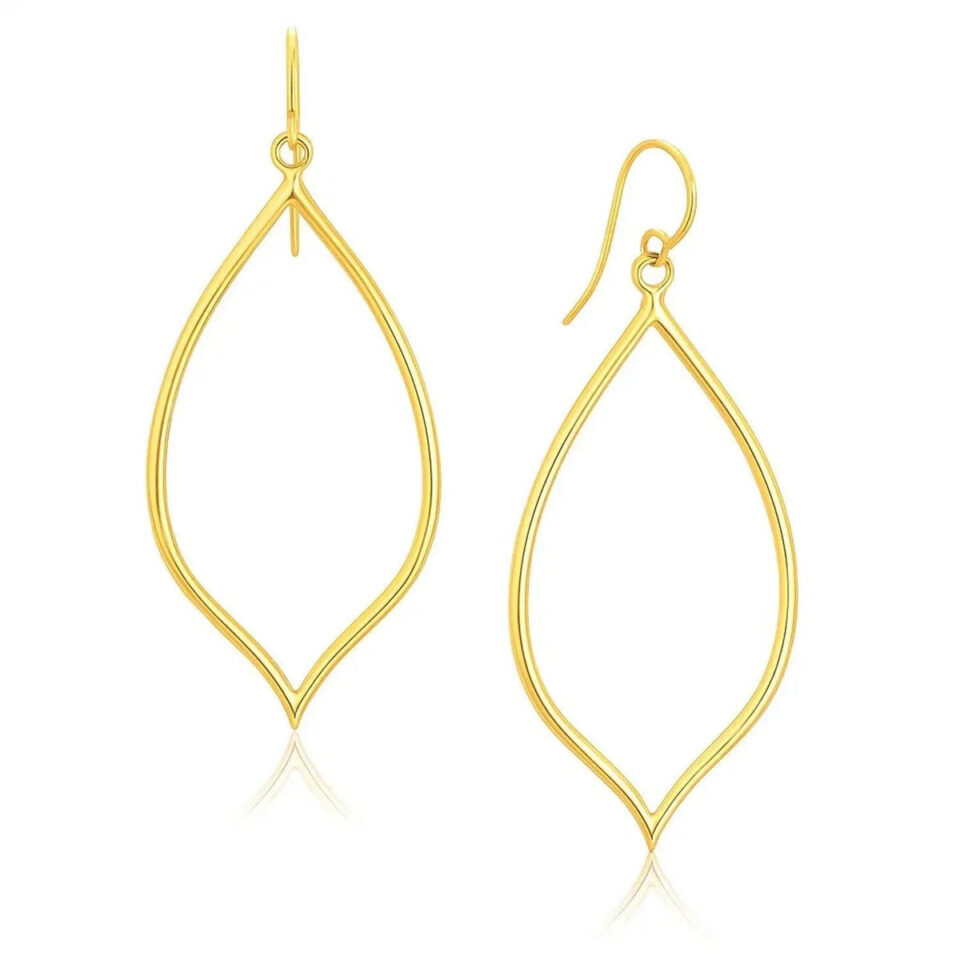 14K Yellow Gold Polished Marquise Earrings Style