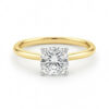 1.50 ct cushion lab-grown diamond ring in solid 10K yellow gold