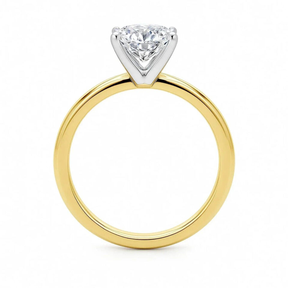1.50 ct cushion lab-grown diamond ring in solid 10K yellow gold, view 5