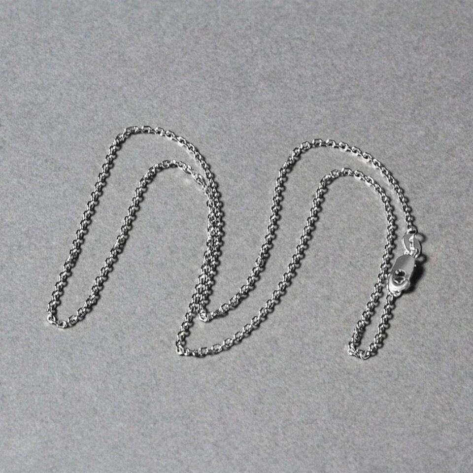 14K White Gold Diamond-Cut Cable Link Chain, 1.3 mm