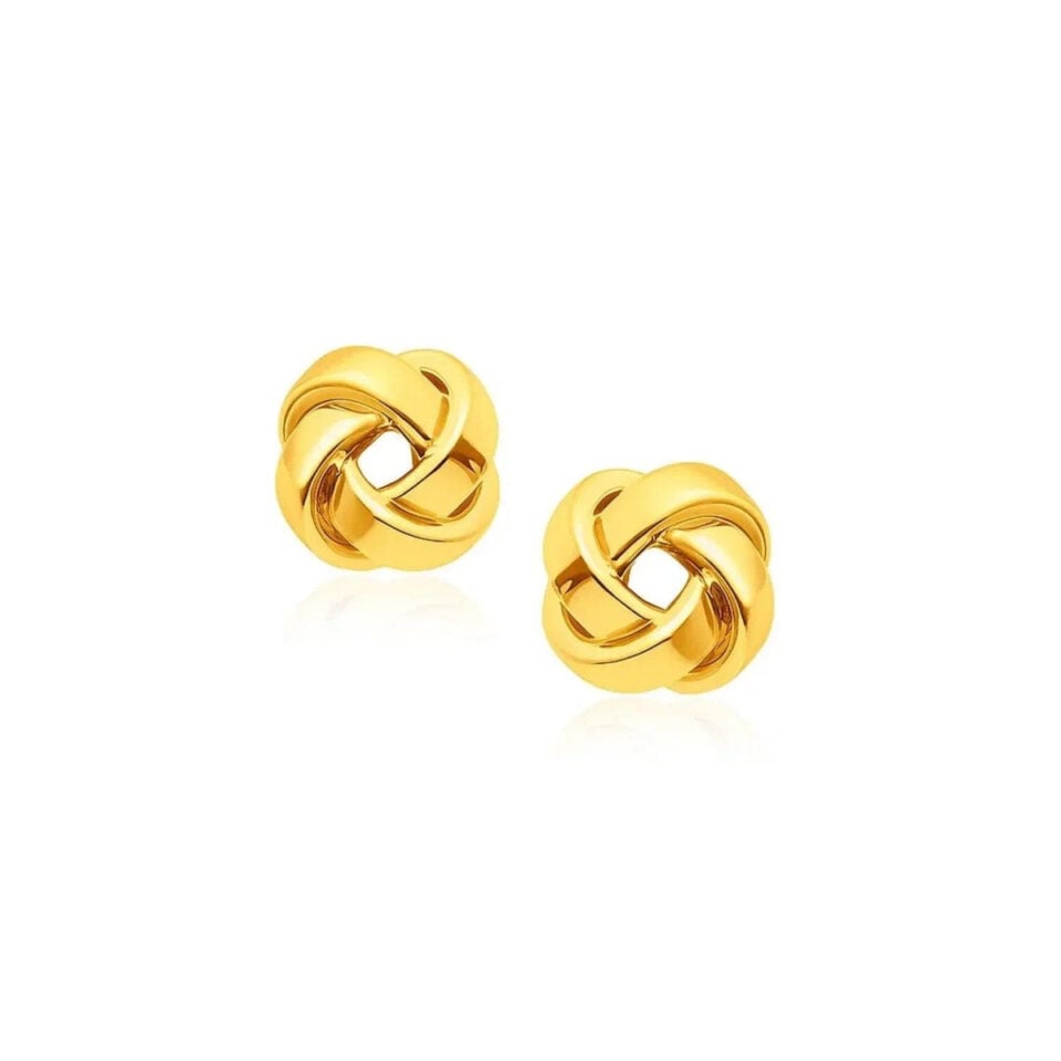 14K Yellow Gold Stud Earrings Classic