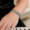 And sterling silver cuff in solid 18K gold, view 2