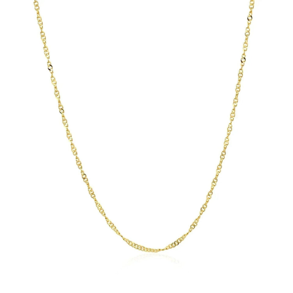 14K Yellow Gold Adjustable Singapore Chain