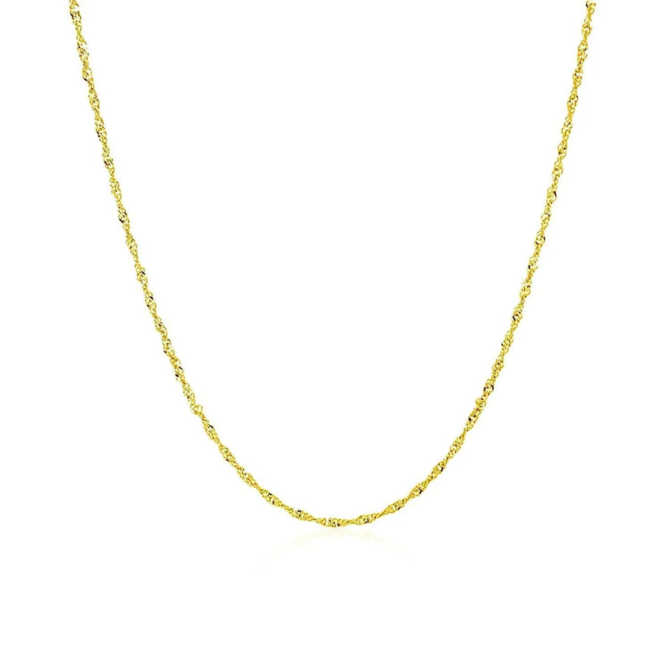 14K Yellow Gold Singapore Chain 1.10mm