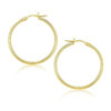 1.5x25mm polished hoop earrings in solid 14K yellow gold