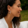 4x25mm polished hoop earrings in solid 14K white gold, view 2