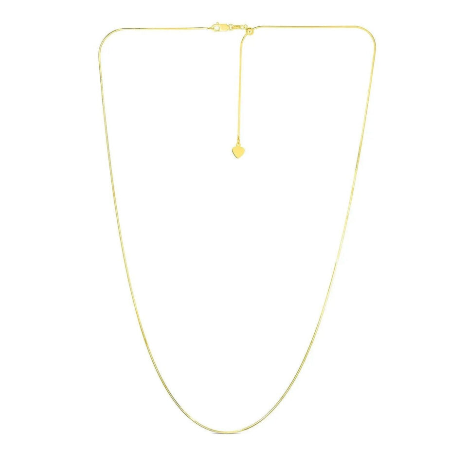 14K Yellow Gold Adjustable Snake Chain