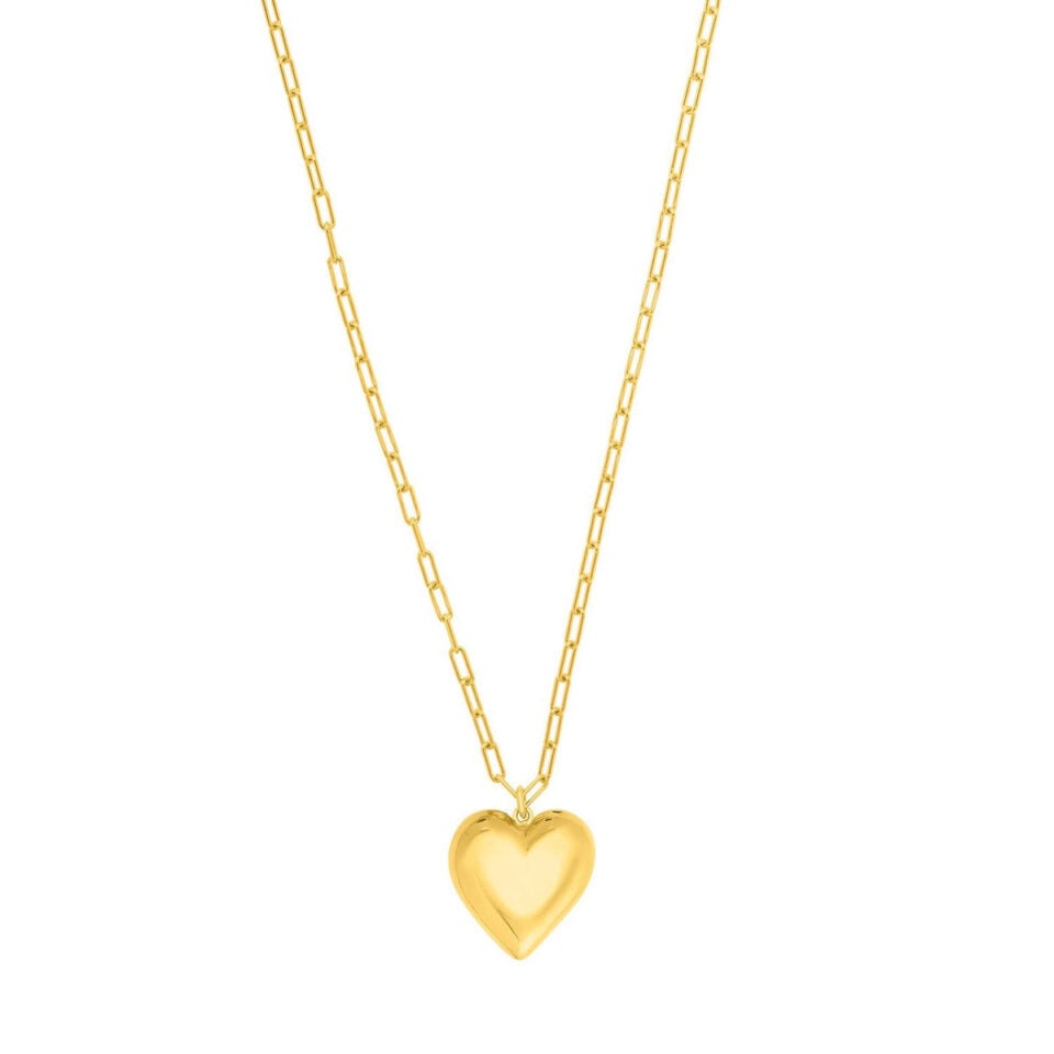 Sterling Silver, Gold Plated Heart Necklace 20.8g