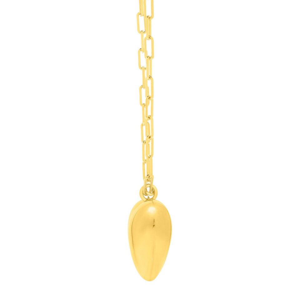Sterling silver, gold plated heart necklace, view 3