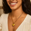 Sterling silver, gold plated heart necklace, view 4