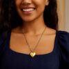 Sterling silver, gold plated heart necklace, view 5