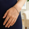 14K White Gold Rolo Oval Bracelet