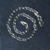 14K White Gold Rolo Oval Bracelet
