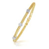 Station lab-grown diamond bracelet in solid 14K two-tone gold