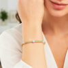 Station lab-grown diamond bracelet in solid 14K two-tone gold, view 3
