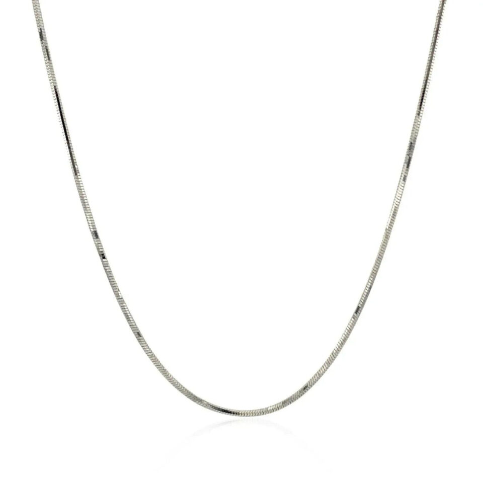 14K White Gold Adjustable Snake Chain