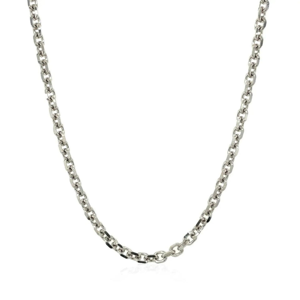 14K White Gold Cable Chain 2.90mm