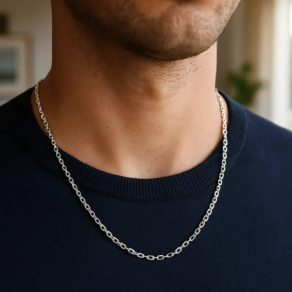 14K White Gold Cable Chain 2.90mm