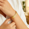 14K Yellow Gold Heart Bracelet Link