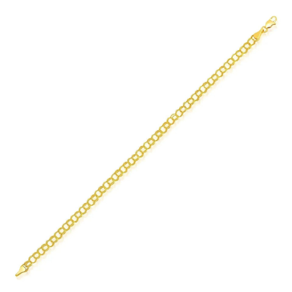 14K Yellow Gold Charm Bracelet 4.00mm